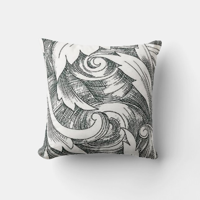 Ink Art Swirl Reversible Pillow Kussen (Voorkant)