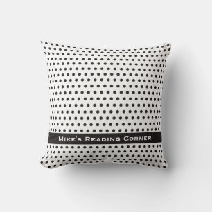 Ink Black Polkadot Pattern Kussen