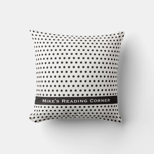 Ink Black Polkadot Pattern Kussen (Voorkant)