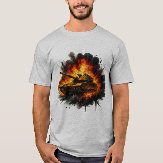 Ink Blast Tank – Military Explosion Art T-Shirt (Voorkant)