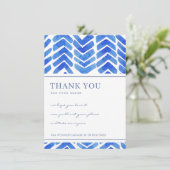 INK BLUE CHEVRON PATROON CORPORATE BUSINTE LOGO BEDANKKAART (Staand voorkant)