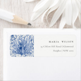 Ink Blue Classy  Waterverf Peacock Adres Etiket