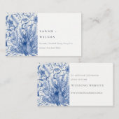 Ink Blue Classy Waterverf Peacock Weddenschap Webs Informatiekaartje (Voorkant / Achterkant)