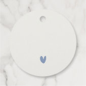 Ink Blue Classy Waterverf Peacock Wedding Bedankjes Labels (Achterkant)