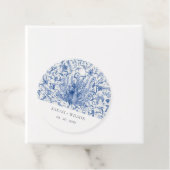 Ink Blue Classy Waterverf Peacock Wedding Bedankjes Labels (In situ)