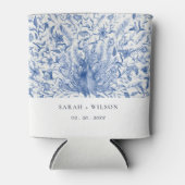 Ink Blue Classy  Waterverf Peacock Wedding Blikjeskoeler (Voorkant)