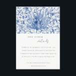 Ink Blue Classy  Waterverf Peacock Wedding Informatiekaartje<br><div class="desc">Blue Classy Waterverf Peacock Collectie - het is een elegante waterverf Illustratie van blauwe waterverf florale pauw, met een moderne minimale aanraking. Ideaal voor je moderne bruiloft en feestjes. Het is zeer gemakkelijk om, met uw persoonlijke details aan te passen. Als u een ander bijpassend product of aanpassing nodig hebt,...</div>