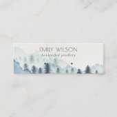Ink Blue Navy Pine Bossen Mountain Earning Display Mini Visitekaartje (Voorkant)