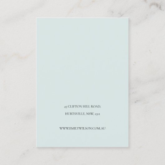 Ink Blue Navy Pine Bossen Mountain Earning Display Visitekaartje (Achterkant)