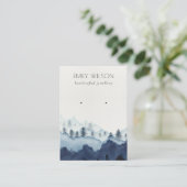 Ink Blue Navy Pine Bossen Mountain Earning Display Visitekaartje (Staand voorkant)