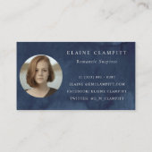 Ink Blue Navy Pine Bossen Mountain Wedding Website Visitekaartje (Achterkant)