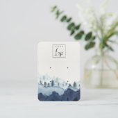 Ink Blue Navy Pine Wood Mountain 2 Earning Display Visitekaartje (Staand voorkant)