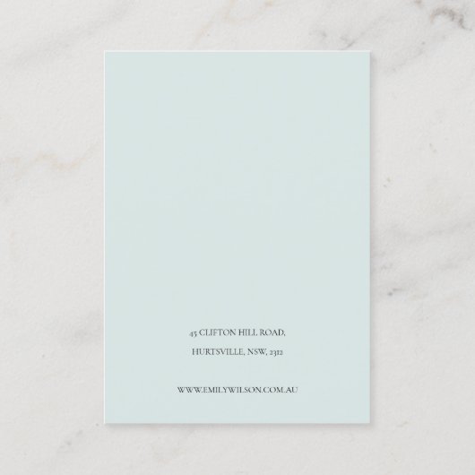 Ink Blue Navy Pine Wood Mountain 2 Earning Display Visitekaartje (Achterkant)