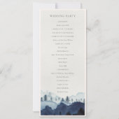 Ink Blue Pine Mountain Wedding Ceremony Program Kaart (Achterkant)