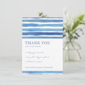 INK BLUE STRIPES PATROON CORPORATE BUSINTE LOGO BEDANKKAART (Staand voorkant)