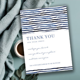 INK BLUE STRIPES PATROON CORPORATE BUSINTE LOGO BEDANKKAART