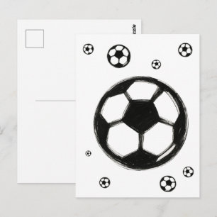 Ink Brush Voetbal – Sportillustratie op  Briefkaart