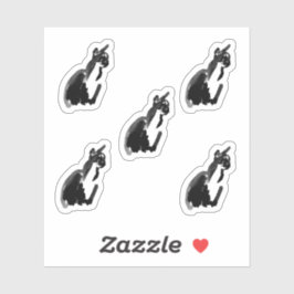 Ink Cartoon Cat Drawing Custom-Cut Vinyl Stickers