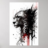 Ink Cheetah Portrait Poster (Voorkant)