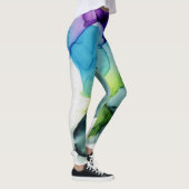 Ink Cloud Swirl Abstract Paars Blue Green Leggings (Rechts)