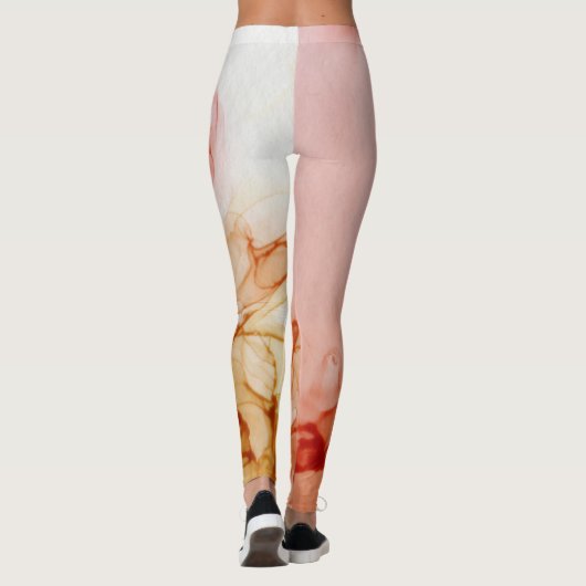 Ink Cloud Swirl Abstract Trendy Modern Hot Caramel Leggings (Achterkant)