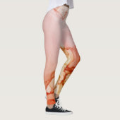 Ink Cloud Swirl Abstract Trendy Modern Hot Caramel Leggings (Rechts)