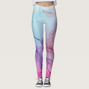 Ink Cloud Swirl Abstract Trendy Violet Blue Paars Leggings