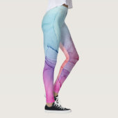 Ink Cloud Swirl Abstract Trendy Violet Blue Paars Leggings (Rechts)