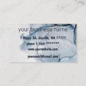 Ink Cloud Swirl Trendy Modern Aqua Blue Dusty Gray Visitekaartje (Achterkant)