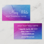 Ink Cloud Swirl Trendy Modern Aqua Blue Violet Visitekaartje (Voorkant / Achterkant)