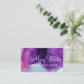 Ink Cloud Swirl Trendy Modern Blue Paars Violet Visitekaartje (Staand voorkant)