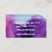 Ink Cloud Swirl Trendy Modern Blue Paars Violet Visitekaartje (Achterkant)