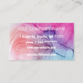 Ink Cloud Swirl Trendy Modern Blue Peach Paars Visitekaartje (Achterkant)