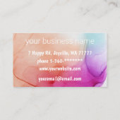 Ink Cloud Swirl Trendy Modern Peach Violet Blauwgr Visitekaartje (Achterkant)