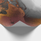 Ink Copper Gold Liquid Paint Grey Burgundy Cadeaupapier (Hoek)