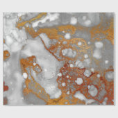 Ink Copper Gold Vloeibaar Verf Grijs Burgundy Whit Cadeaupapier (Vlak)