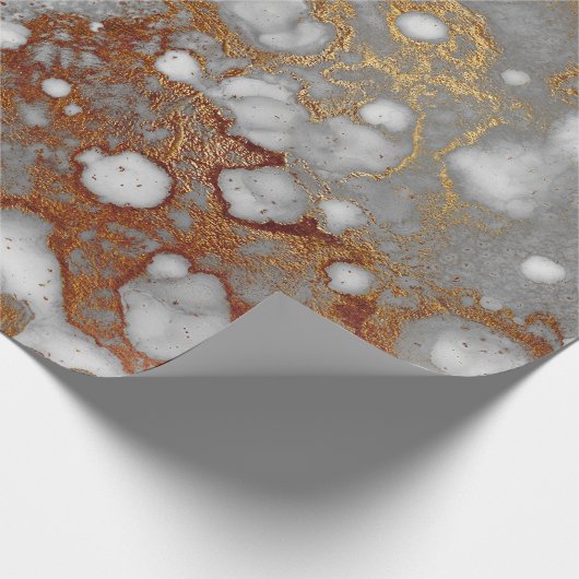 Ink Copper Gold Vloeibaar Verf Grijs Burgundy Whit Cadeaupapier (Hoek)