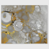 Ink Copper Gold vloeibare verf grijs zwart wit Cadeaupapier (Vlak)