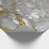 Ink Copper Gold vloeibare verf grijs zwart wit Cadeaupapier (Hoek)