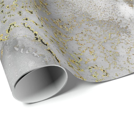 Ink Copper Gold vloeibare verf grijs zwart wit Cadeaupapier (Rol Hoek)