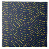Ink Dot Scales - marine en goud Tegeltje (Voorkant)
