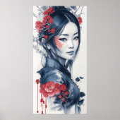 Ink drawing of Vietnamese Lady Poster (Voorkant)