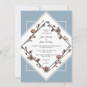 Ink Drawn Daisies bruiloft uitnodiging (Voorkant)