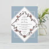 Ink Drawn Daisies bruiloft uitnodiging (Staand voorkant)