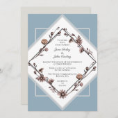 Ink Drawn Daisies bruiloft uitnodiging (Voorkant / Achterkant)