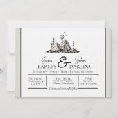 Ink Drawn Mountains Wedding Invitation Kaart (Voorkant)