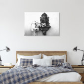 INK EFFECT op gietijzer op uitgerekte canvas Afdruk (Insitu (Slaapkamer))