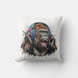 Ink Flow Beats: Gepersonaliseerde Gorilla Hoofdtel Kussen