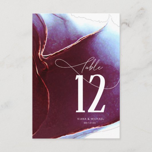 Ink Flow Table Number Bourgogne ID762 Kaart (Voorkant)