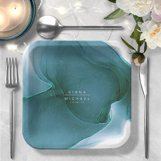 Ink Flow Wedding Blauwgroen ID762 Papieren Bordje
